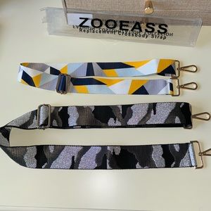 2 adjustable guitar straps with Gold hardware